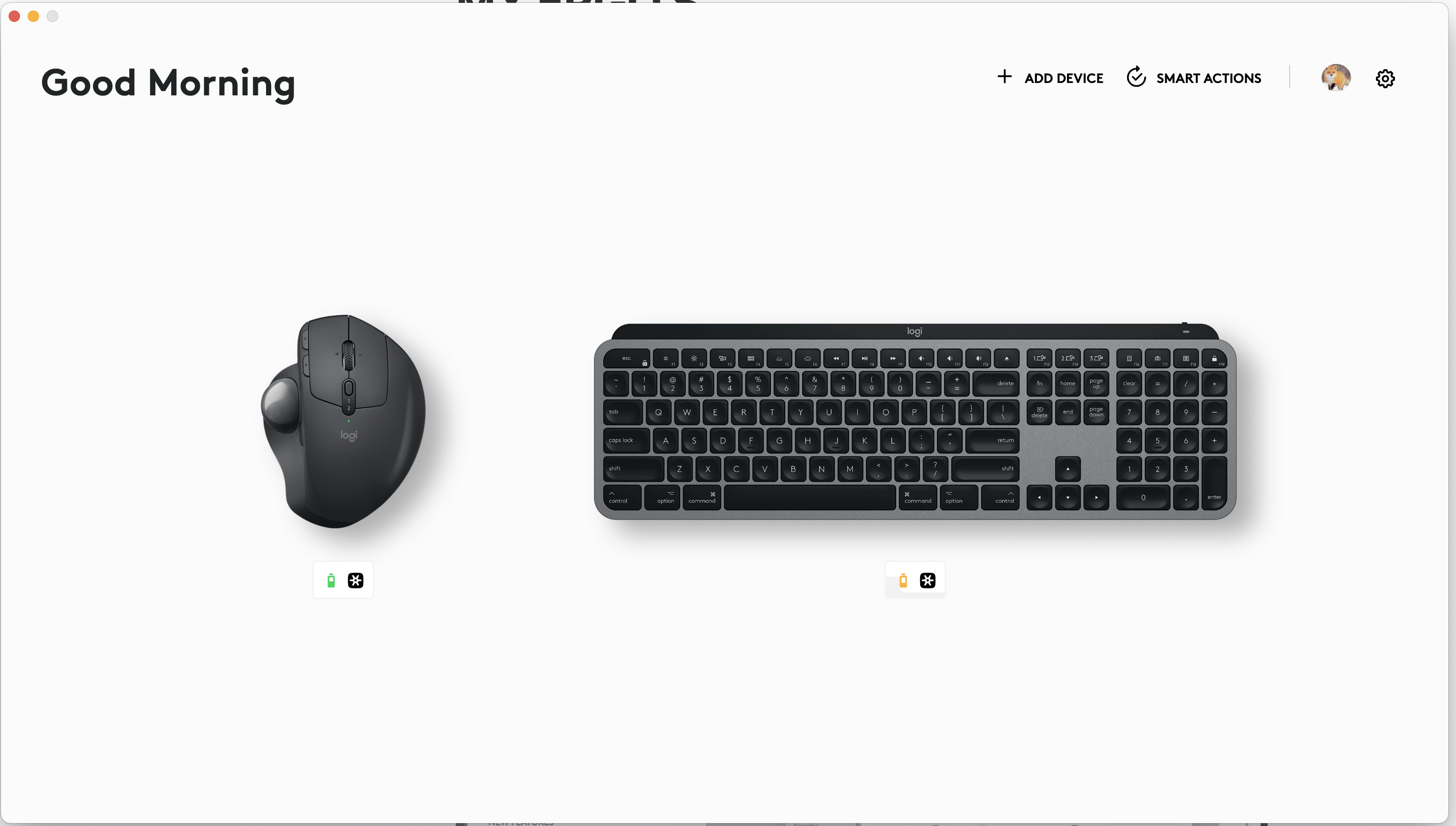 これまで使っていたMX ErgoとMK Keysしか表示されない